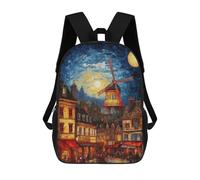 sinyumoney Mochilas Impresas En 3D Para Niños, Mochilas De Moda Y Casual Para Niños, Estudiantes De Primaria Y Colegio., Moulin Rouge Paris, 17"