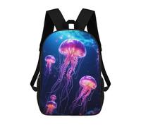 sinyumoney Mochilas Impresas En 3D Para Niños, Mochilas De Moda Y Casual Para Niños, Estudiantes De Primaria Y Colegio., Neon Jellyfish Glowing, 17"