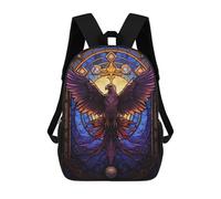 sinyumoney Mochilas Impresas En 3D Para Niños, Mochilas De Moda Y Casual Para Niños, Estudiantes De Primaria Y Colegio., Eagle Stained Glass Style, 17"