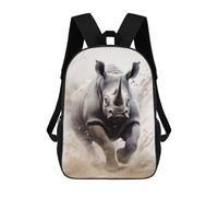 sinyumoney Mochilas Impresas En 3D Para Niños, Mochilas De Moda Y Casual Para Niños, Estudiantes De Primaria Y Colegio., Running Black Rhino, 17"