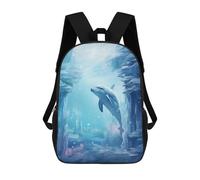 sinyumoney Mochilas Impresas En 3D Para Niños, Mochilas De Moda Y Casual Para Niños, Estudiantes De Primaria Y Colegio., Dolphin In Ice World, 17"