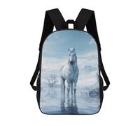 sinyumoney Mochilas Impresas En 3D Para Niños, Mochilas De Moda Y Casual Para Niños, Estudiantes De Primaria Y Colegio., Frozen Horse In Ice World, 17"