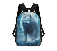 sinyumoney Mochilas Impresas En 3D Para Niños, Mochilas De Moda Y Casual Para Niños, Estudiantes De Primaria Y Colegio., Frozen Wolf In Ice World, 17"