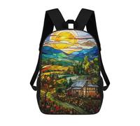 sinyumoney Mochilas Impresas En 3D Para Niños, Mochilas De Moda Y Casual Para Niños, Estudiantes De Primaria Y Colegio., Little Gardens By The Road, 17"