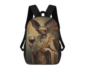 sinyumoney Mochilas Impresas En 3D Para Niños, Mochilas De Moda Y Casual Para Niños, Estudiantes De Primaria Y Colegio., Gothic Bat Lady With Wine, 17"