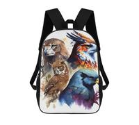 sinyumoney Mochilas Infantiles De 17 Pulgadas 4 Birds Heads Watercolor Mochila Escolar Impresa En 3D Para Niños Mochilas De Viaje De Moda Para Niños Y Estudiantes