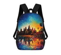 sinyumoney Mochilas Infantiles De 17 Pulgadas Angkor Wat Reflections Mochila Escolar Impresa En 3D Para Niños Mochilas De Viaje De Moda Para Niños Y Estudiantes