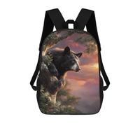 sinyumoney Mochilas Infantiles De 17 Pulgadas Black Bear Sunset Tree Art Print Mochila Escolar Impresa En 3D Para Niños Mochilas De Viaje De Moda Para Niños Y Estudiantes