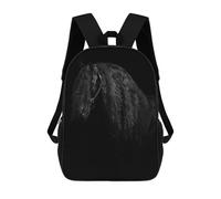sinyumoney Mochilas Infantiles De 17 Pulgadas Black Horse Poster Mochila Escolar Impresa En 3D Para Niños Mochilas De Viaje De Moda Para Niños Y Estudiantes