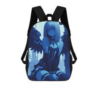 sinyumoney Mochilas Infantiles De 17 Pulgadas Blue Angel with Wings Anime Girl Mochila Escolar Impresa En 3D Para Niños Mochilas De Viaje De Moda Para Niños Y Estudiantes