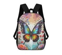 sinyumoney Mochilas Infantiles De 17 Pulgadas Butterfly Flower Mochila Escolar Impresa En 3D Para Niños Mochilas De Viaje De Moda Para Niños Y Estudiantes