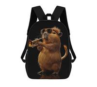 sinyumoney Mochilas Infantiles De 17 Pulgadas Capybara Trumpet Mochila Escolar Impresa En 3D Para Niños Mochilas De Viaje De Moda Para Niños Y Estudiantes