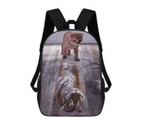 sinyumoney Mochilas Infantiles De 17 Pulgadas Cat Tiger Reflect Mindset Mochila Escolar Impresa En 3D Para Niños Mochilas De Viaje De Moda Para Niños Y Estudiantes