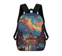 sinyumoney Mochilas Infantiles De 17 Pulgadas Cityscape with Dome Building Mochila Escolar Impresa En 3D Para Niños Mochilas De Viaje De Moda Para Niños Y Estudiantes