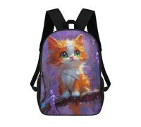 sinyumoney Mochilas Infantiles De 17 Pulgadas Colorful Cat Artwork Mochila Escolar Impresa En 3D Para Niños Mochilas De Viaje De Moda Para Niños Y Estudiantes