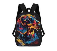 sinyumoney Mochilas Infantiles De 17 Pulgadas Colorful Dachshund Art Print-1 Mochila Escolar Impresa En 3D Para Niños Mochilas De Viaje De Moda Para Niños Y Estudiantes