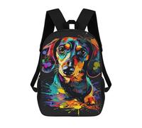 sinyumoney Mochilas Infantiles De 17 Pulgadas Colorful Dachshund Art Print Mochila Escolar Impresa En 3D Para Niños Mochilas De Viaje De Moda Para Niños Y Estudiantes