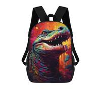 sinyumoney Mochilas Infantiles De 17 Pulgadas Colorful Dinosaur Art Print Mochila Escolar Impresa En 3D Para Niños Mochilas De Viaje De Moda Para Niños Y Estudiantes
