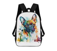 sinyumoney Mochilas Infantiles De 17 Pulgadas Colorful French Bulldog Mochila Escolar Impresa En 3D Para Niños Mochilas De Viaje De Moda Para Niños Y Estudiantes