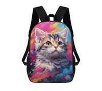 sinyumoney Mochilas Infantiles De 17 Pulgadas Colorful Kitten Painting-5 Mochila Escolar Impresa En 3D Para Niños Mochilas De Viaje De Moda Para Niños Y Estudiantes