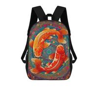 sinyumoney Mochilas Infantiles De 17 Pulgadas Colorful Koi Fish Painting-12 Mochila Escolar Impresa En 3D Para Niños Mochilas De Viaje De Moda Para Niños Y Estudiantes