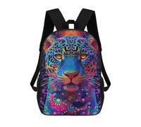 sinyumoney Mochilas Infantiles De 17 Pulgadas Colorful Leopard Art Print-3 Mochila Escolar Impresa En 3D Para Niños Mochilas De Viaje De Moda Para Niños Y Estudiantes