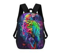 sinyumoney Mochilas Infantiles De 17 Pulgadas Colorful Parrot Artwork-1 Mochila Escolar Impresa En 3D Para Niños Mochilas De Viaje De Moda Para Niños Y Estudiantes