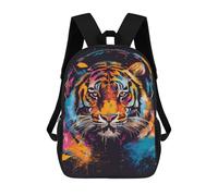 sinyumoney Mochilas Infantiles De 17 Pulgadas Colorful Tiger Headphones Art Print Mochila Escolar Impresa En 3D Para Niños Mochilas De Viaje De Moda Para Niños Y Estudiantes