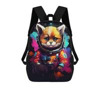 sinyumoney Mochilas Infantiles De 17 Pulgadas Cosmic Cat Explorer-2 Mochila Escolar Impresa En 3D Para Niños Mochilas De Viaje De Moda Para Niños Y Estudiantes