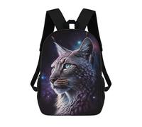 sinyumoney Mochilas Infantiles De 17 Pulgadas Cosmic Lynx Portrait-8 Mochila Escolar Impresa En 3D Para Niños Mochilas De Viaje De Moda Para Niños Y Estudiantes