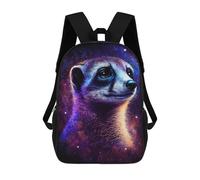 sinyumoney Mochilas Infantiles De 17 Pulgadas Cosmic Meerkat Portrait-3 Mochila Escolar Impresa En 3D Para Niños Mochilas De Viaje De Moda Para Niños Y Estudiantes