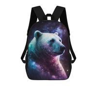 sinyumoney Mochilas Infantiles De 17 Pulgadas Cosmic Polar Bear Art Print-5 Mochila Escolar Impresa En 3D Para Niños Mochilas De Viaje De Moda Para Niños Y Estudiantes