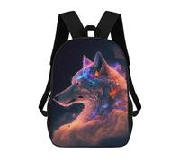 sinyumoney Mochilas Infantiles De 17 Pulgadas Cosmic Wolf Portrait-2 Mochila Escolar Impresa En 3D Para Niños Mochilas De Viaje De Moda Para Niños Y Estudiantes