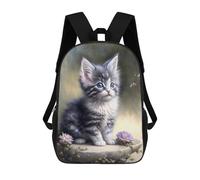 sinyumoney Mochilas Infantiles De 17 Pulgadas Cute Kitten with Blue Eyes Mochila Escolar Impresa En 3D Para Niños Mochilas De Viaje De Moda Para Niños Y Estudiantes