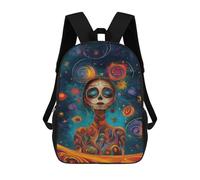 sinyumoney Mochilas Infantiles De 17 Pulgadas Day of The Dead Art Print Mochila Escolar Impresa En 3D Para Niños Mochilas De Viaje De Moda Para Niños Y Estudiantes