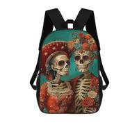 sinyumoney Mochilas Infantiles De 17 Pulgadas Day of The Dead Couple Art Print-4 Mochila Escolar Impresa En 3D Para Niños Mochilas De Viaje De Moda Para Niños Y Estudiantes