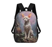 sinyumoney Mochilas Infantiles De 17 Pulgadas Devon Rex Cat Mochila Escolar Impresa En 3D Para Niños Mochilas De Viaje De Moda Para Niños Y Estudiantes