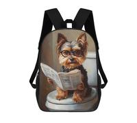 sinyumoney Mochilas Infantiles De 17 Pulgadas Dog Reading Newspaper on Toilet-71 Mochila Escolar Impresa En 3D Para Niños Mochilas De Viaje De Moda Para Niños Y Estudiantes