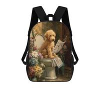 sinyumoney Mochilas Infantiles De 17 Pulgadas Dog Reading Newspaper on Toilet-79 Mochila Escolar Impresa En 3D Para Niños Mochilas De Viaje De Moda Para Niños Y Estudiantes