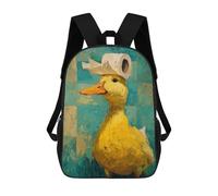 sinyumoney Mochilas Infantiles De 17 Pulgadas Duck with Toilet Paper Hat-3 Mochila Escolar Impresa En 3D Para Niños Mochilas De Viaje De Moda Para Niños Y Estudiantes
