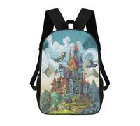 sinyumoney Mochilas Infantiles De 17 Pulgadas Fantasy Castle Adventure Mochila Escolar Impresa En 3D Para Niños Mochilas De Viaje De Moda Para Niños Y Estudiantes
