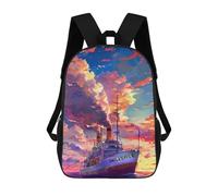 sinyumoney Mochilas Infantiles De 17 Pulgadas Fantasy Cruise Ship Sunset Mochila Escolar Impresa En 3D Para Niños Mochilas De Viaje De Moda Para Niños Y Estudiantes