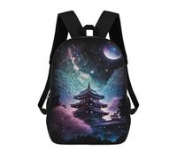 sinyumoney Mochilas Infantiles De 17 Pulgadas Fantasy Japanese Pagoda Night Sky Mochila Escolar Impresa En 3D Para Niños Mochilas De Viaje De Moda Para Niños Y Estudiantes
