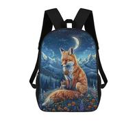 sinyumoney Mochilas Infantiles De 17 Pulgadas Fox Family Night Scene Mochila Escolar Impresa En 3D Para Niños Mochilas De Viaje De Moda Para Niños Y Estudiantes