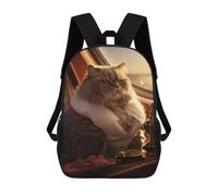 sinyumoney Mochilas Infantiles De 17 Pulgadas Funny Cat Captain Yacht Mochila Escolar Impresa En 3D Para Niños Mochilas De Viaje De Moda Para Niños Y Estudiantes
