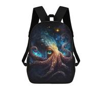 sinyumoney Mochilas Infantiles De 17 Pulgadas Galactic Octopus Art Print-5 Mochila Escolar Impresa En 3D Para Niños Mochilas De Viaje De Moda Para Niños Y Estudiantes