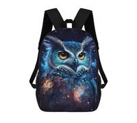 sinyumoney Mochilas Infantiles De 17 Pulgadas Galactic Owl Art Print Mochila Escolar Impresa En 3D Para Niños Mochilas De Viaje De Moda Para Niños Y Estudiantes