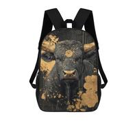 sinyumoney Mochilas Infantiles De 17 Pulgadas Golden Bull Wall Art Print Mochila Escolar Impresa En 3D Para Niños Mochilas De Viaje De Moda Para Niños Y Estudiantes