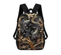 sinyumoney Mochilas Infantiles De 17 Pulgadas Golden Koi Fish Japan Art Mochila Escolar Impresa En 3D Para Niños Mochilas De Viaje De Moda Para Niños Y Estudiantes