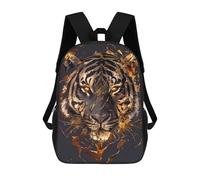 sinyumoney Mochilas Infantiles De 17 Pulgadas Golden Tiger Portrait Mochila Escolar Impresa En 3D Para Niños Mochilas De Viaje De Moda Para Niños Y Estudiantes